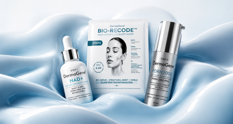 DermaGene® Clinical Longevity 3-Step Skin Renewal System – NAD+ Serum, PDRN Recovery Cream & Bio-Collagen Weekly Reset Mask
