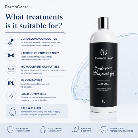 DermaGene hyaluronový vodivý gel s aloe vera (1 l)