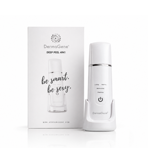 DermaGene® Deep Peel 4v1 – domácí hydroabrazivní peeling na obličej s funkcí EMS, iontoforézy a tepelné terapie
