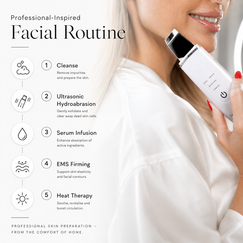 DermaGene® Deep Peel 4v1 – domácí hydroabrazivní peeling na obličej s funkcí EMS, iontoforézy a tepelné terapie