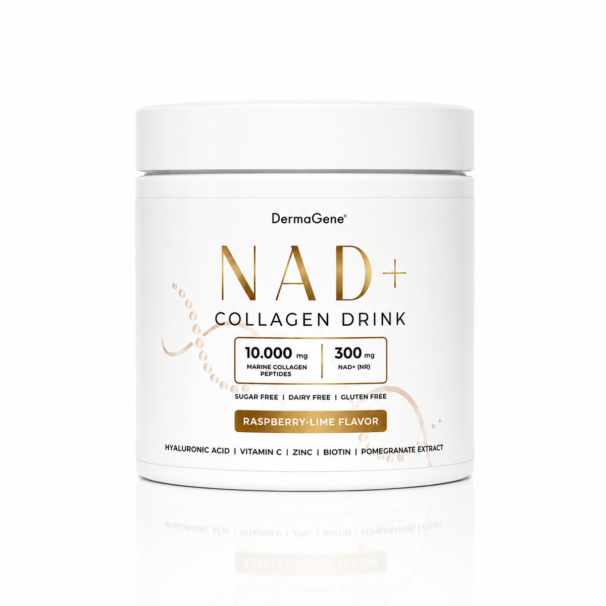 DermaGene® REBORN NAD+ Kolagenový nápoj pro dlouhověkost a krásu s NR, mořskými kolagenovými peptidy, kyselinou hyaluronovou a vitamínem C