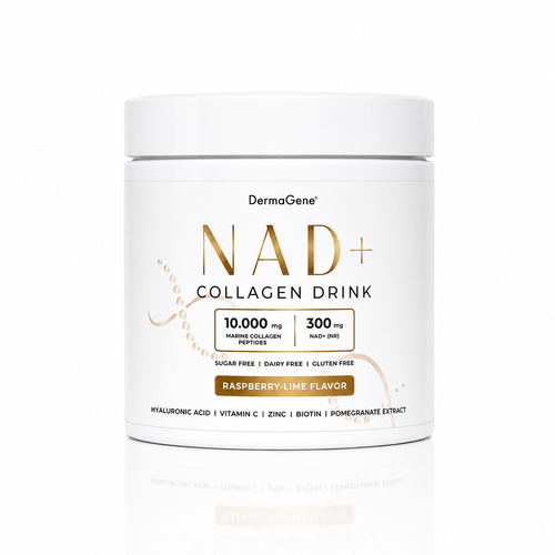 DermaGene® REBORN NAD+ Kolagenový nápoj pro dlouhověkost a krásu s NR, mořskými kolagenovými peptidy, kyselinou hyaluronovou a vitamínem C